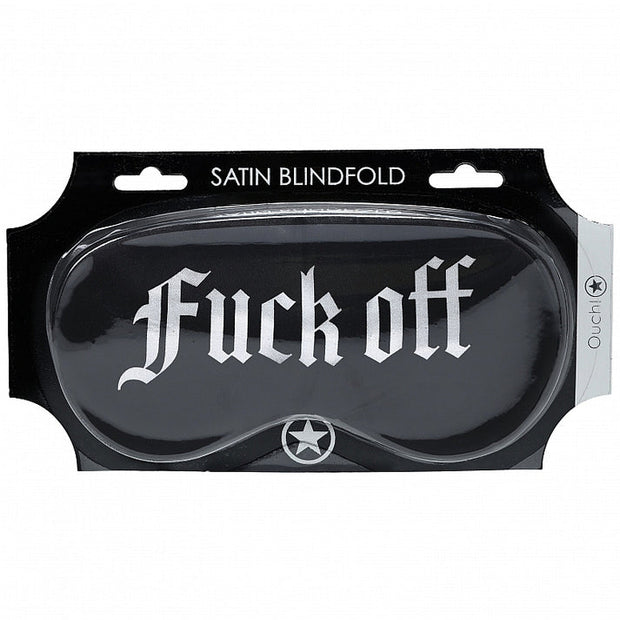 Ouch! Fuck Off Printed Mask Satin Black