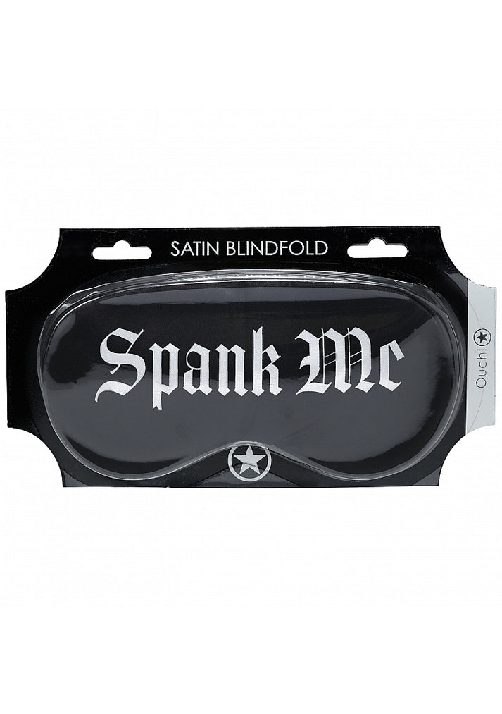 Ouch! Spank Me Printed Mask Satin Black