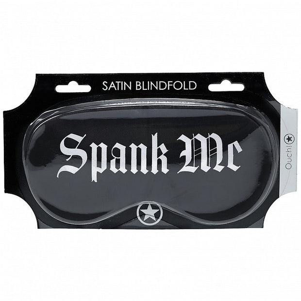Ouch! Spank Me Printed Mask Satin Black