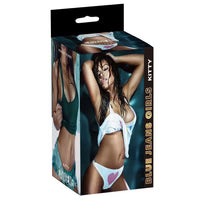 Caresses pour filles en jeans bleus - Chaton