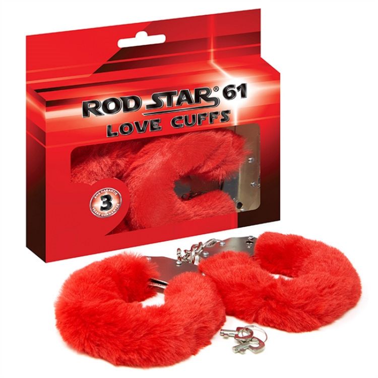 Image de MENOTTE METAL PELUCHE ROUGE