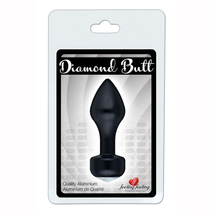 Image de DIAMOND BUTT PLUG ALUMINIUM 83MM X 30MM NOIR