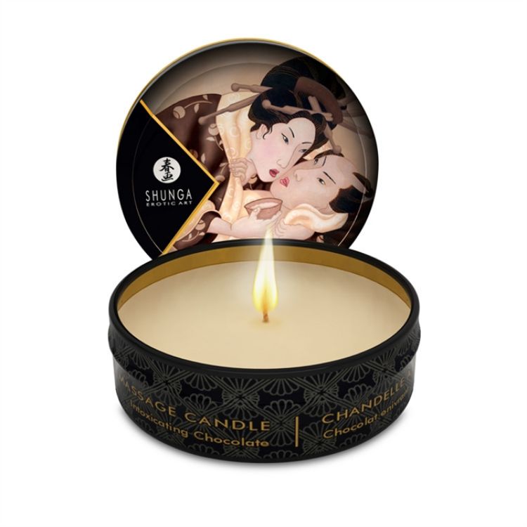 Image de SHUNGA MINI CHANDELLE A MASSAGE CHOCOLAT ENIVRANT