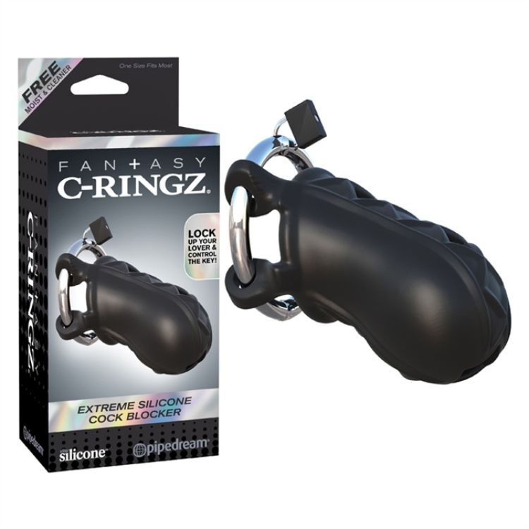 Image de C-RINGZ EXTREME SILICONE COCK BLOCKER NOIR