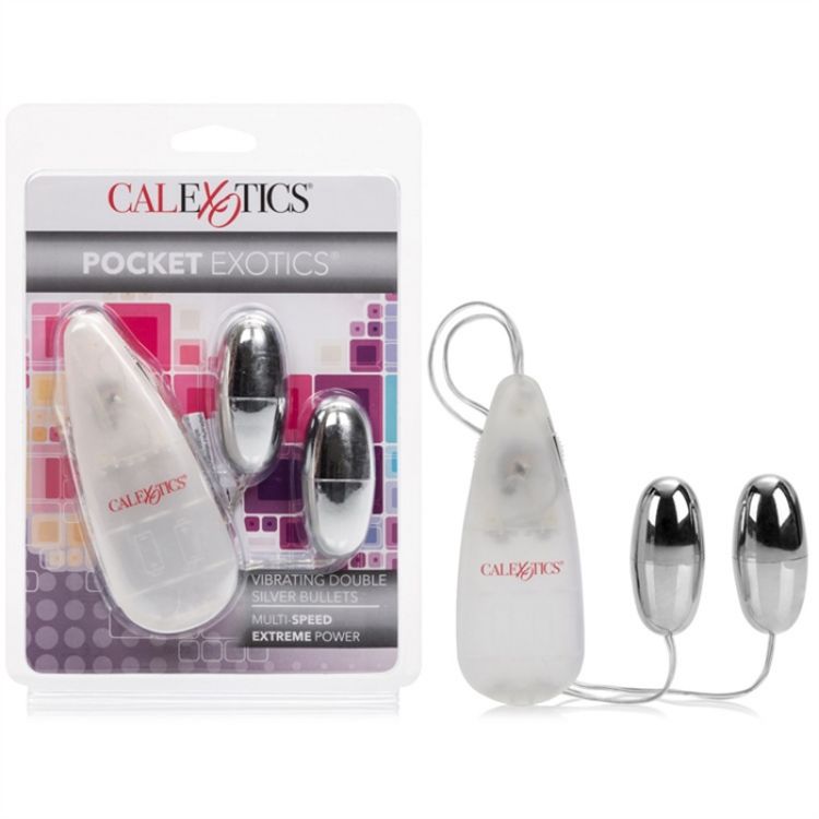 Image de Pocket Exotics Vibrating Double Silver Bullets