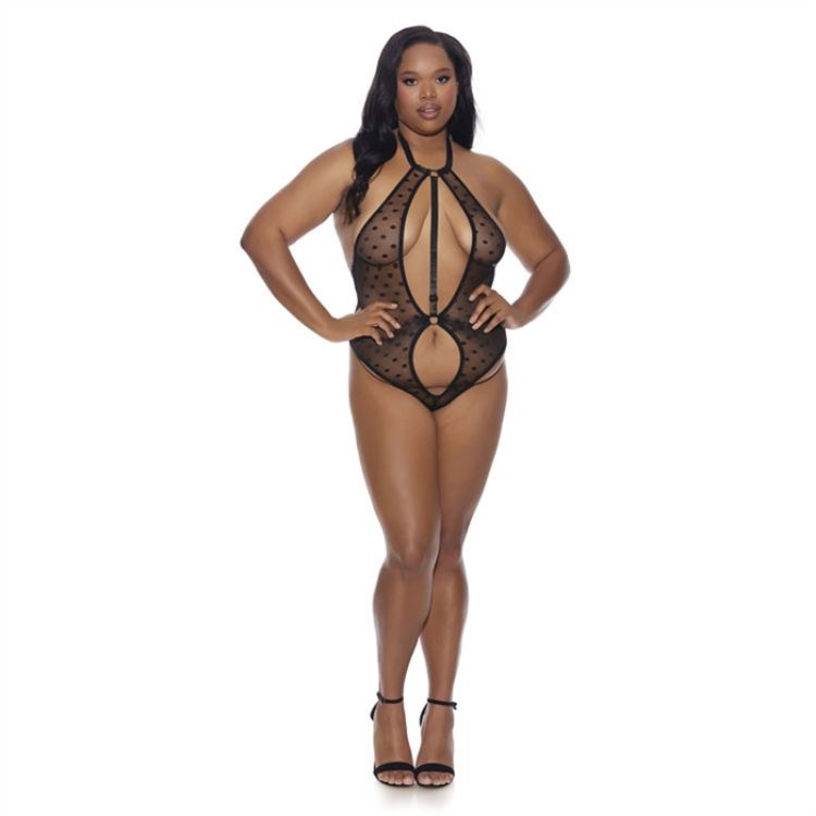 Image de SPLIT FRONT THONG TEDDY PLUS SIZE