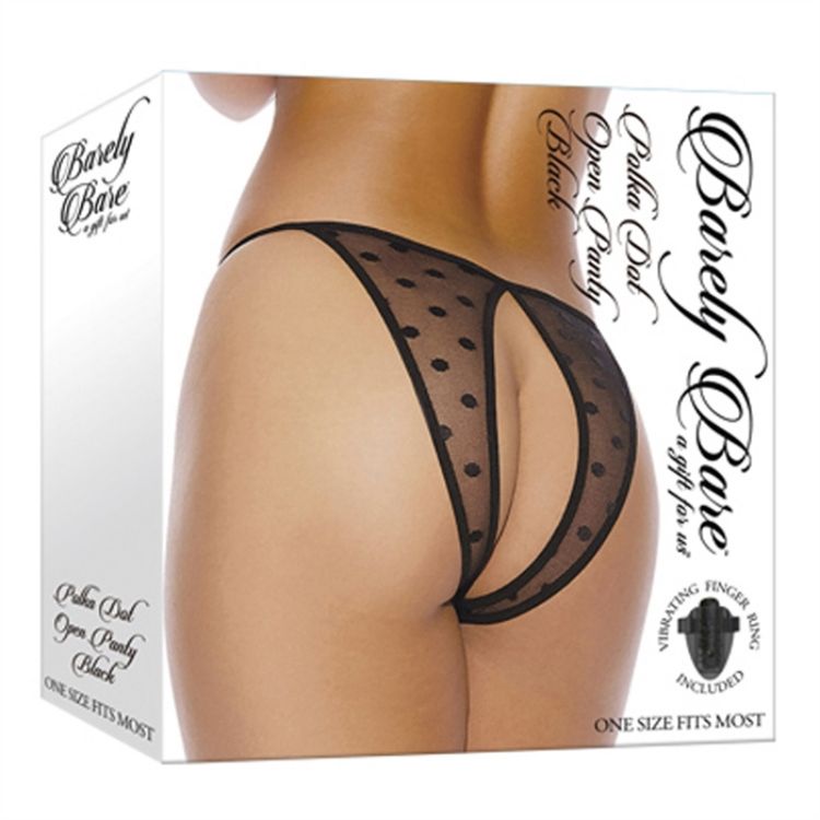 Image de Polka Dot Open Panty - Black